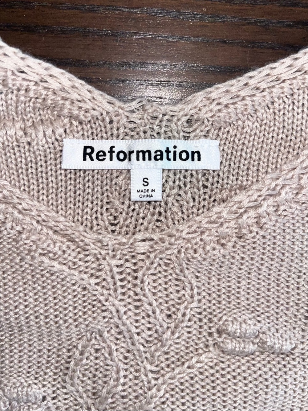 Reformation Janina Novelty Sweater Tank | Oatmeal | Small